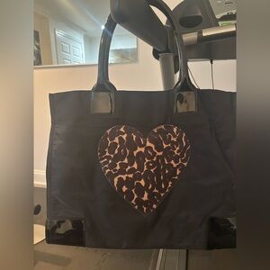Tory Burch large tote with Leopard Heart Accent